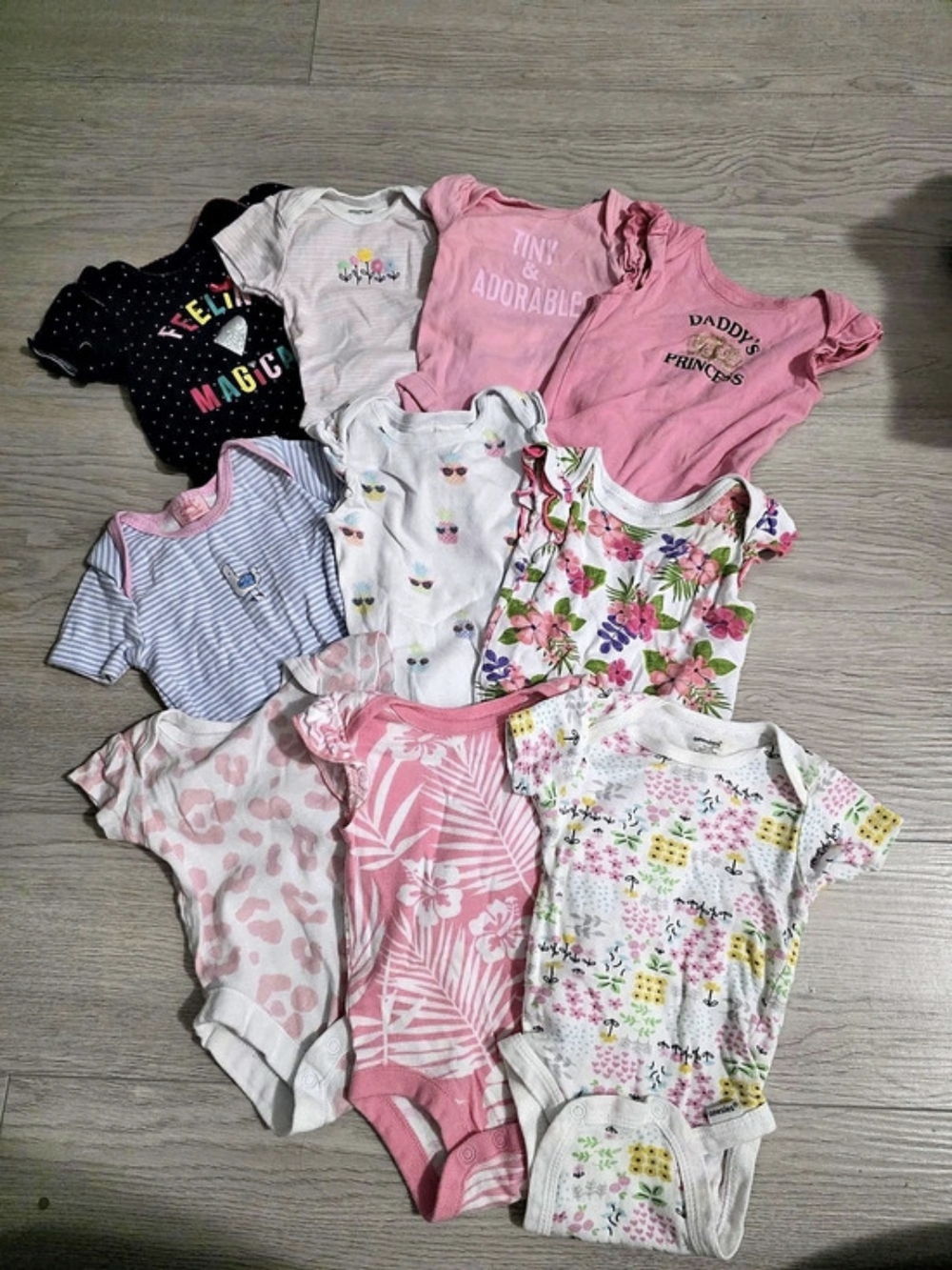 Newborn 0-3 Month Baby girl Bodysuits Onsies - 10 Count